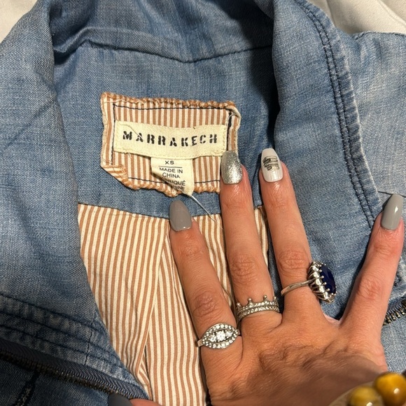 Anthro Marrakech utility denim lined jacked - Picture 2 of 12